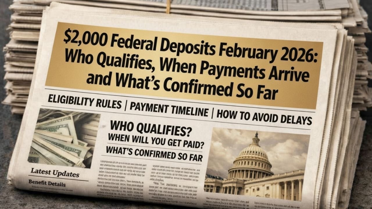 $2,000 Federal Deposits February 2026: Who Qualifies, When Payments Arrive and What’s Confirmed So Far