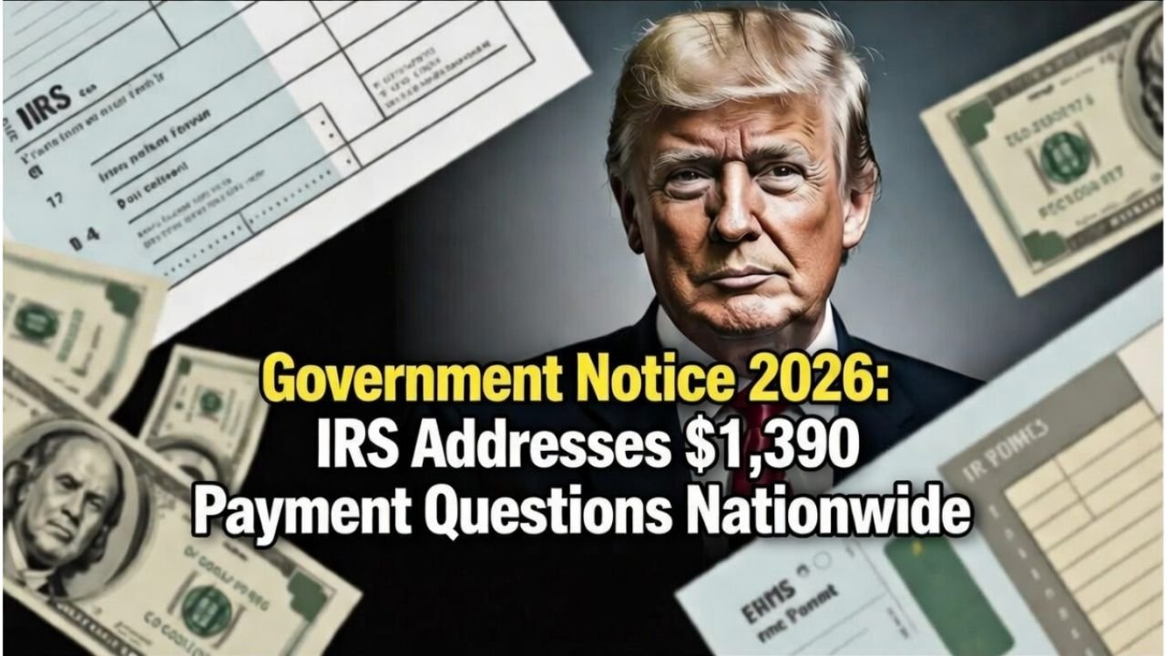 Government Notice 2026: IRS Addresses $1,390 Payment Questions Nationwide